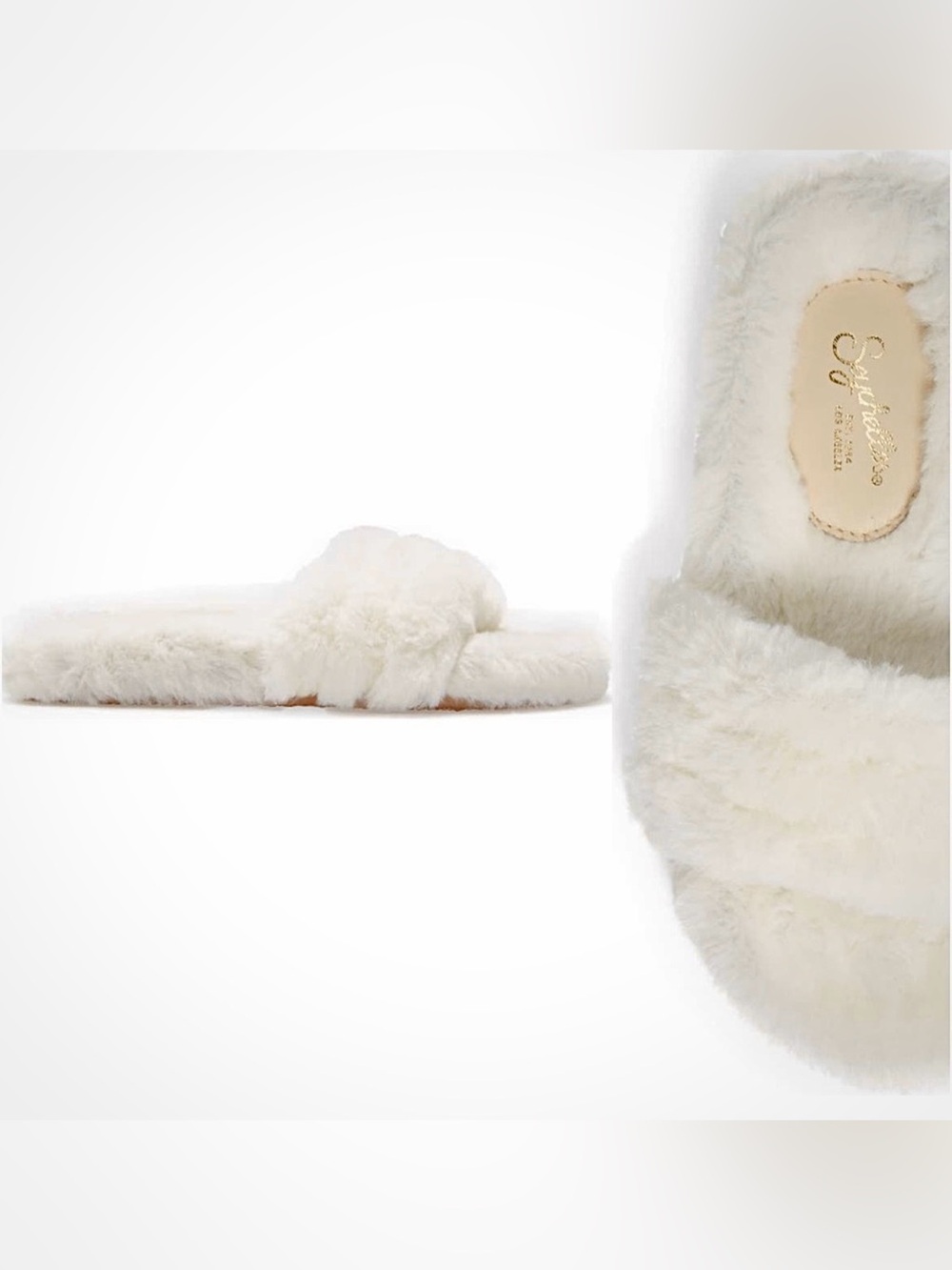 🆕 SEYCHELLES Luxe Faux Shearling Slide Sandals 🤍 Size 9 | NIB